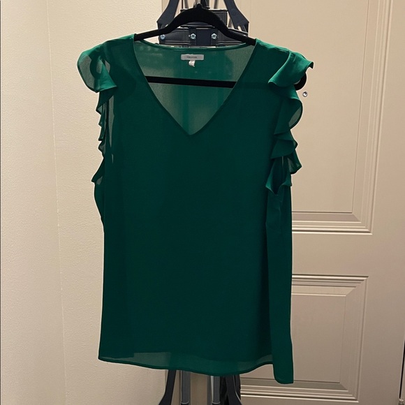 Maurices Tops - Maurices Dark Green Ruffle Sleeve Blouse